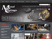 Tablet Screenshot of metalcoatingsandmfg.com