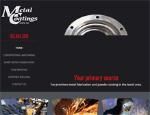 Tablet Screenshot of metalcoatingsandmfg.net